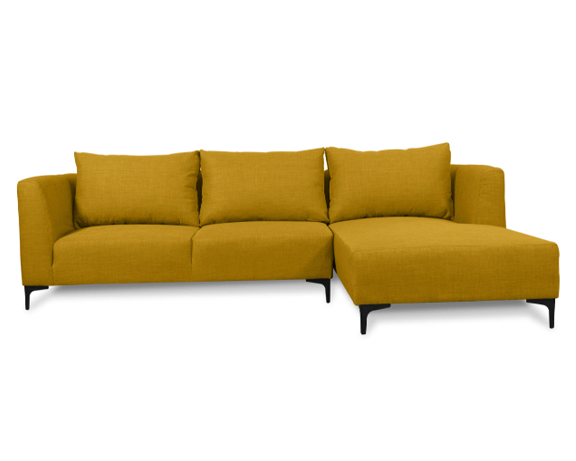Sofás Home Seccional 3 cuerpos Suria chenille ambarino