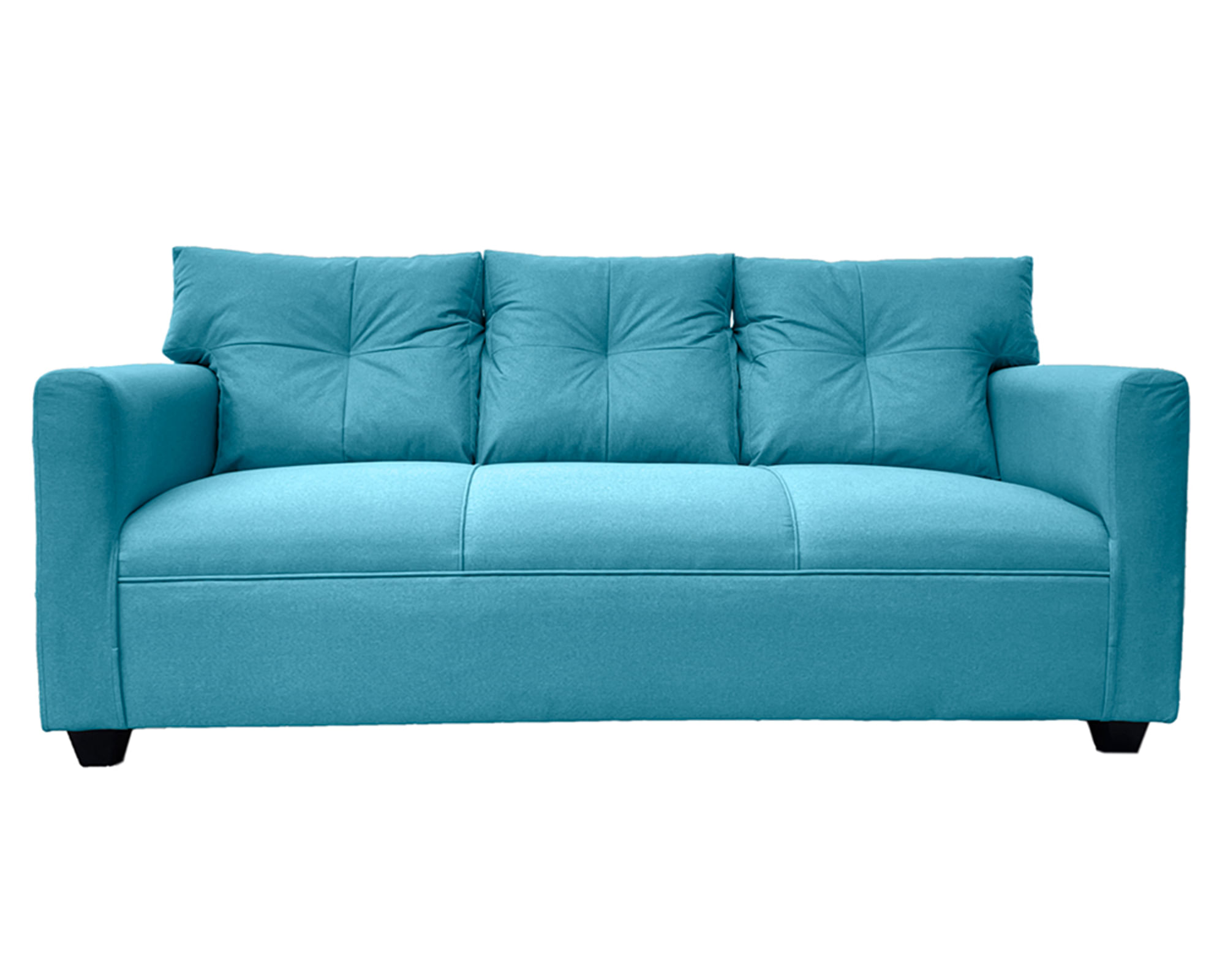 Sofás Home Sofá 3 cuerpos Mateo chenille PP turquesa