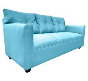 Sofá 3 cuerpos Mateo chenille PP turquesa