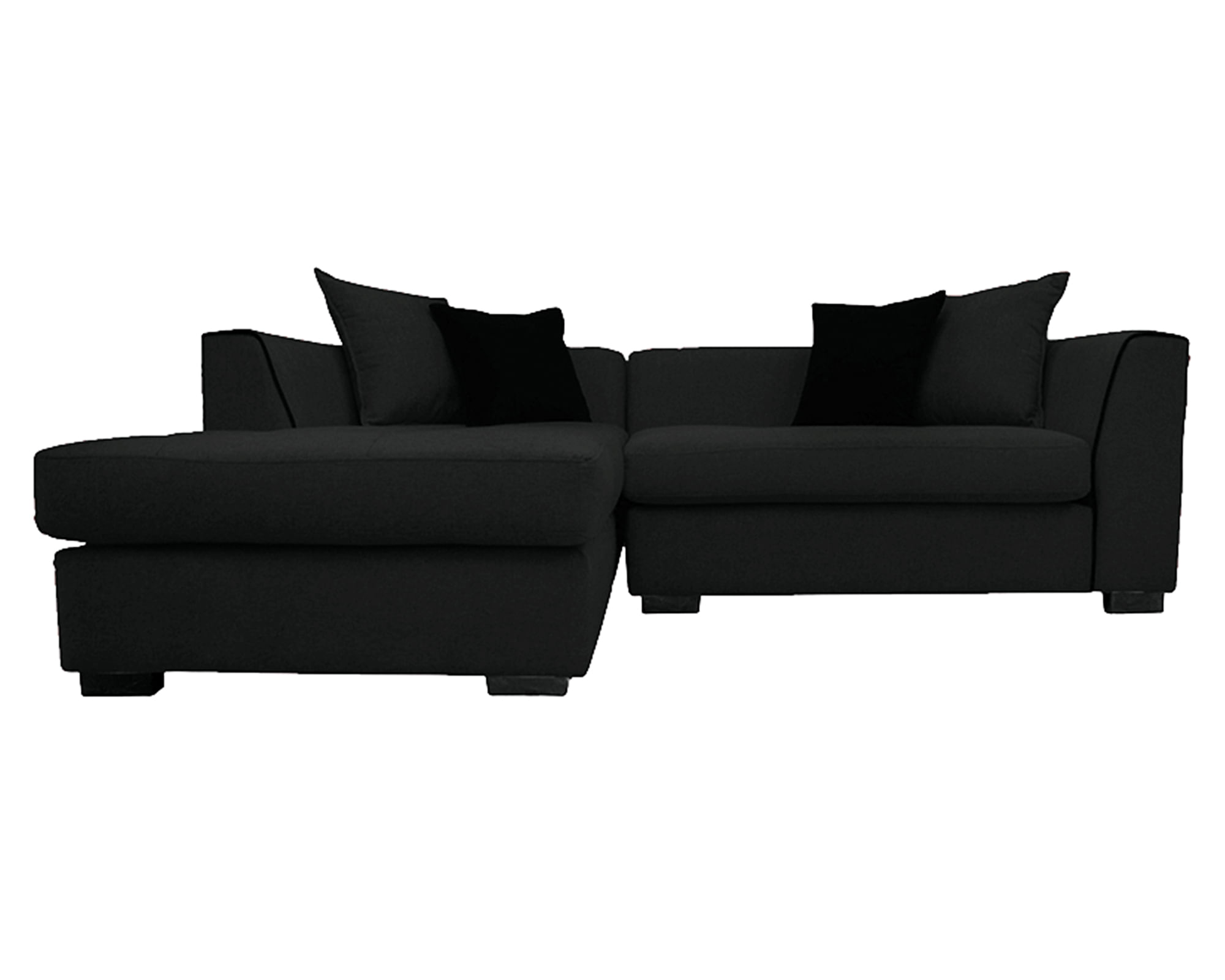 Sofás Home Seccional 3 cuerpos Valencia chenille negro