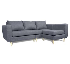 Seccional 3 cuerpos Bollen chenille gris