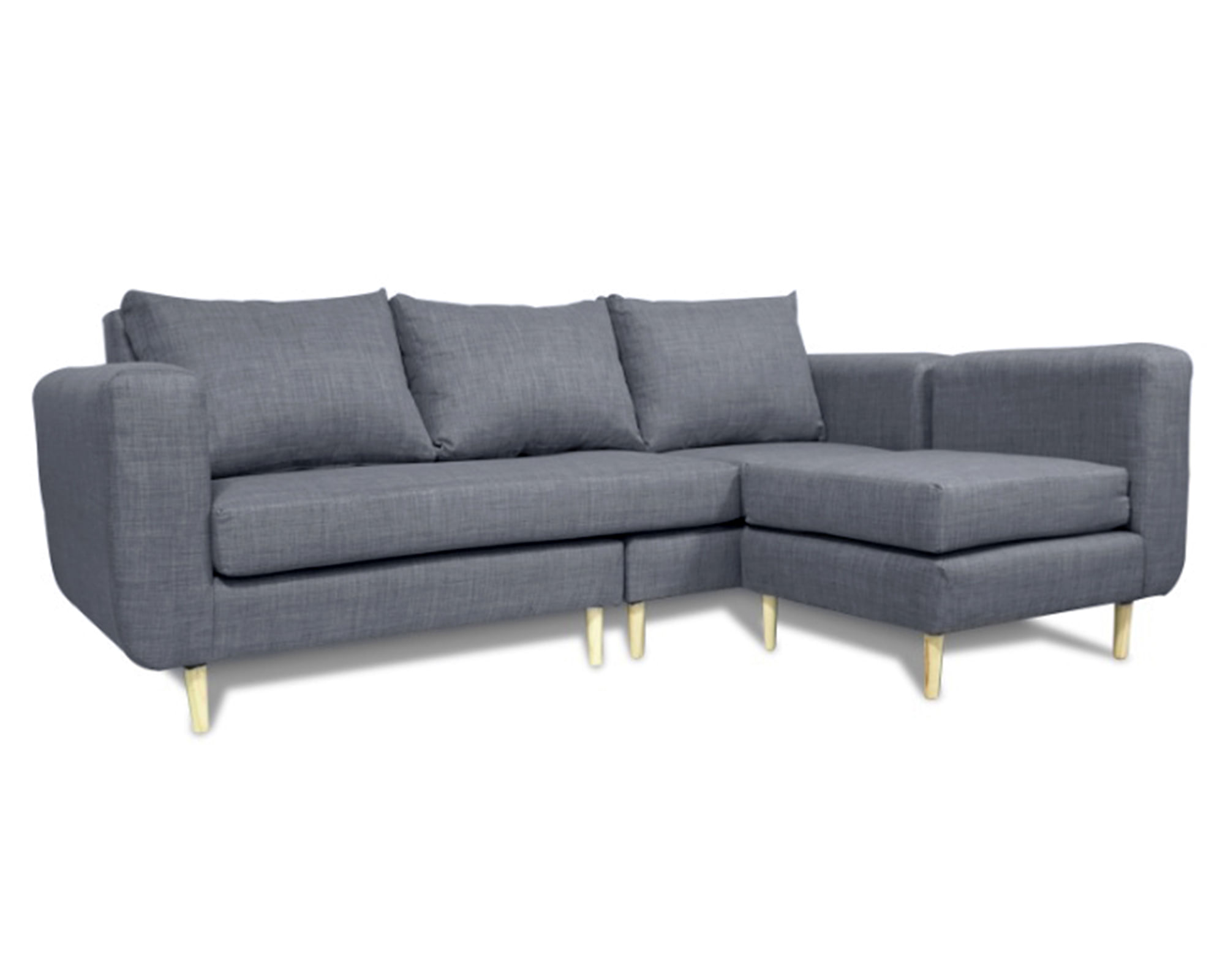 Sofás Home Seccional 3 cuerpos Bollen chenille gris