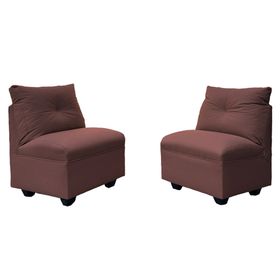 Set 2 butacas 1 cuerpo Mateo chenille PP café