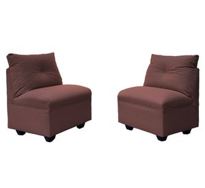 Set 2 butacas 1 cuerpo Mateo chenille PP café