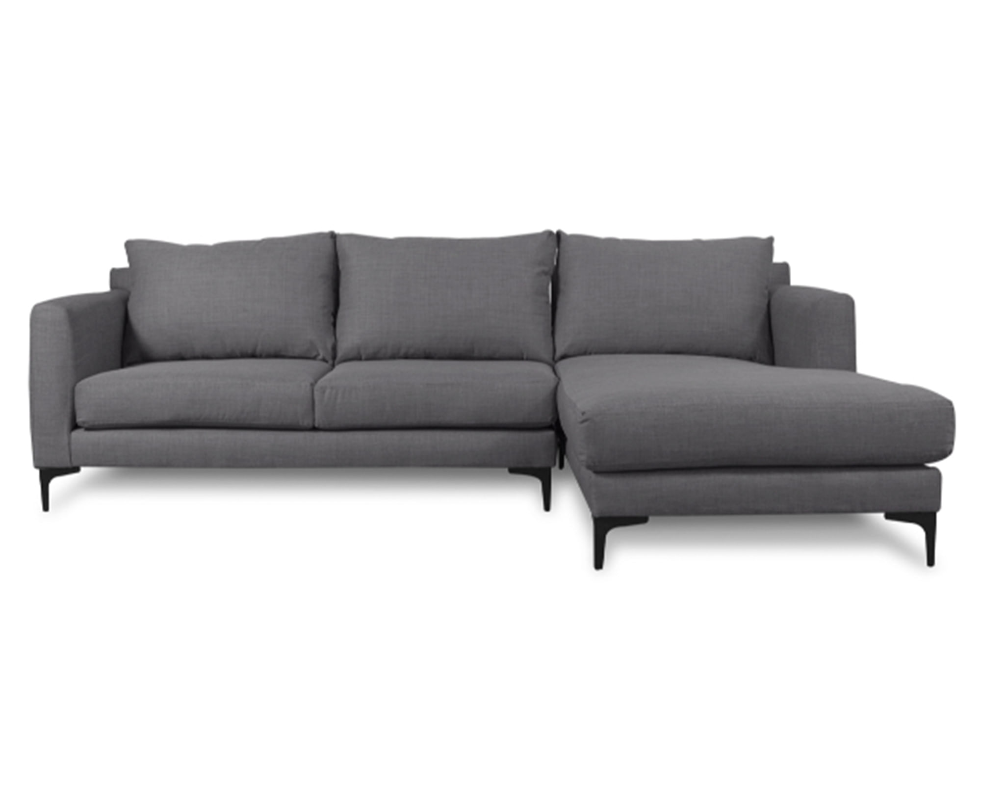 Sofás Home Seccional 3 cuerpos Kaile chenille gris