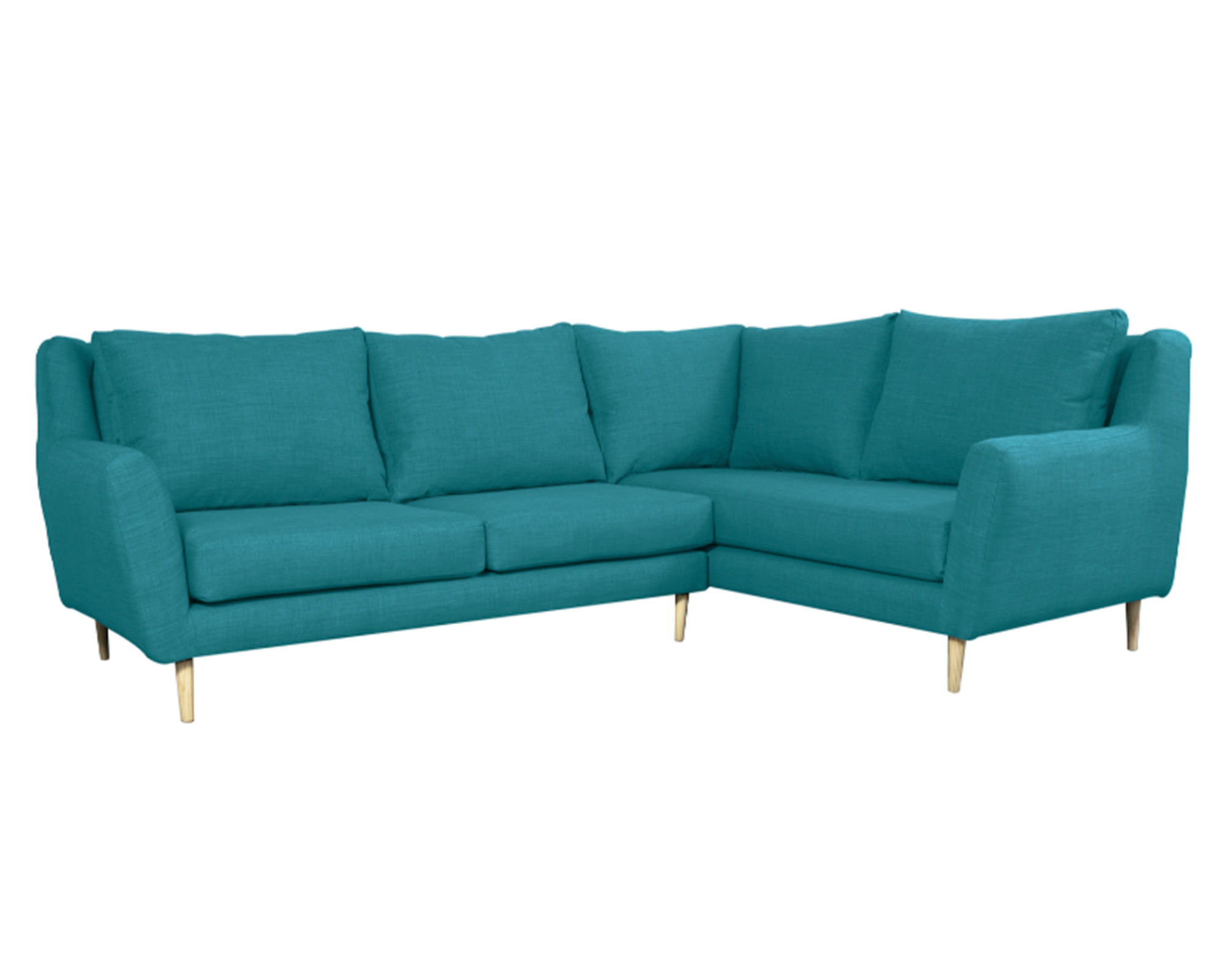 Sofás Home Seccional 3 cuerpos Lenora chenille turquesa