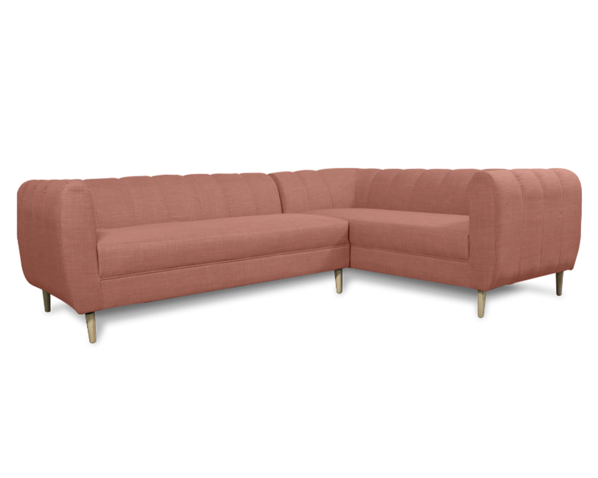 Sofás Home Seccional 3 cuerpos Lynette chenille palo rosa