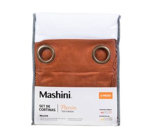 Set cortina Pucón texturada 140x220 cm ladrillo