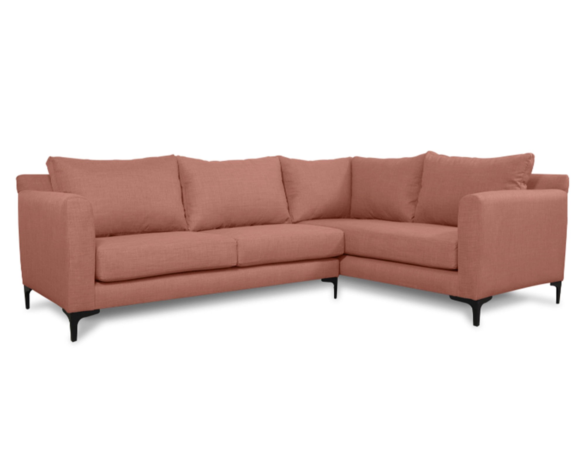 Sofás Home Seccional 3 cuerpos Alanna chenille palo rosa