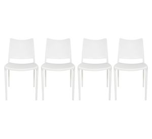 Pack 4 sillas plástico Todi blanco