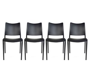 Pack 4 sillas plástico Todi negro