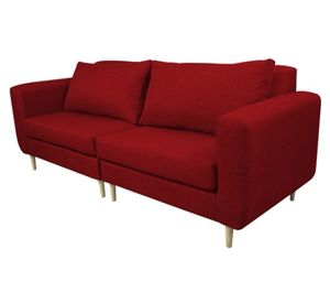 Sofá 3 cuerpos Bollen chenille rojo