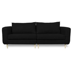 Sofá 3 cuerpos Bollen chenille negro