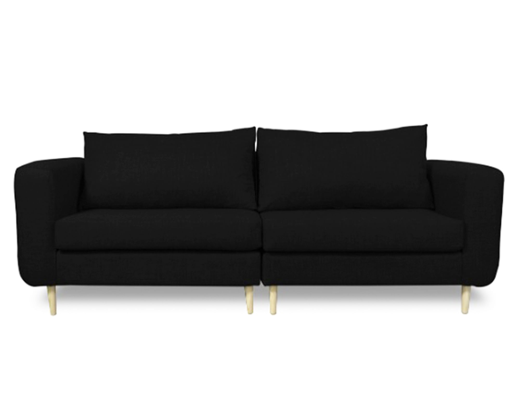 Sofá 3 cuerpos Bollen chenille negro | Easy.cl
