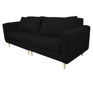 Sofá 3 cuerpos Bollen chenille negro