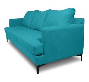 Sofá 3 cuerpos Aldara chenille turquesa