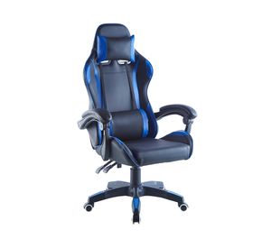 Silla gamer reclinable Ergonómica negra/azul 69x64x119-129 cm
