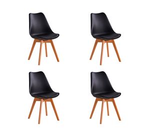 Pack 4 sillas comedor Amster negro 50x81x45 cm