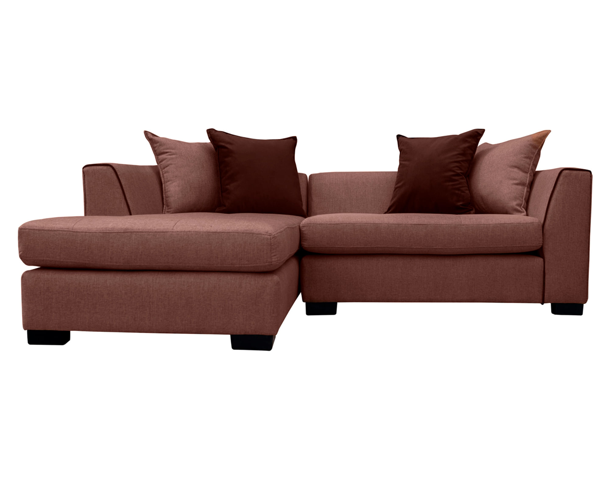 Sofás Home Seccional 3 cuerpos Valencia chenille café