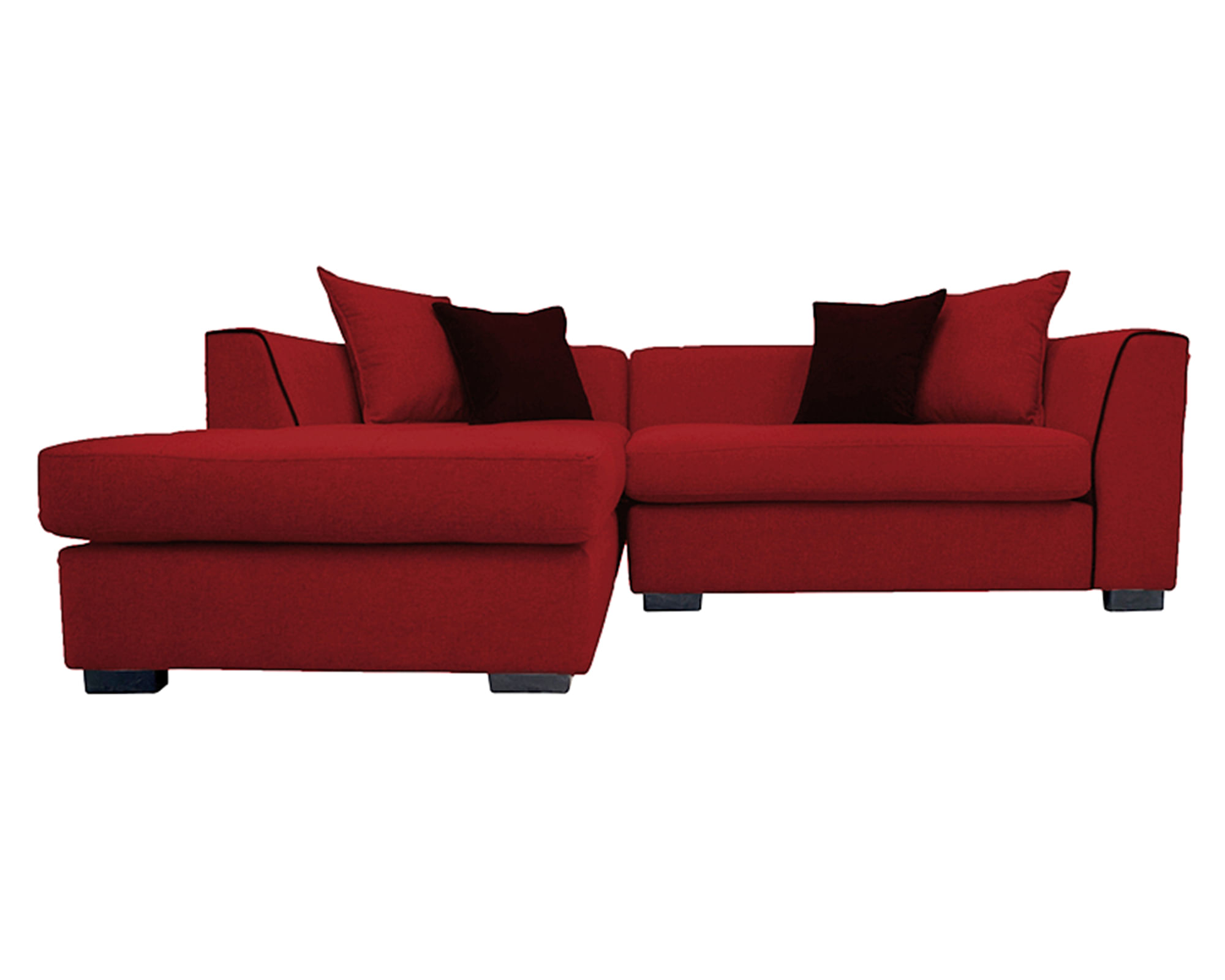 Sofás Home Seccional 3 cuerpos Valencia chenille rojo
