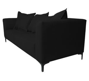 Sofá 3 cuerpos Cordelia chenille negro