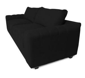 Sofá 3 cuerpos Briana chenille negro