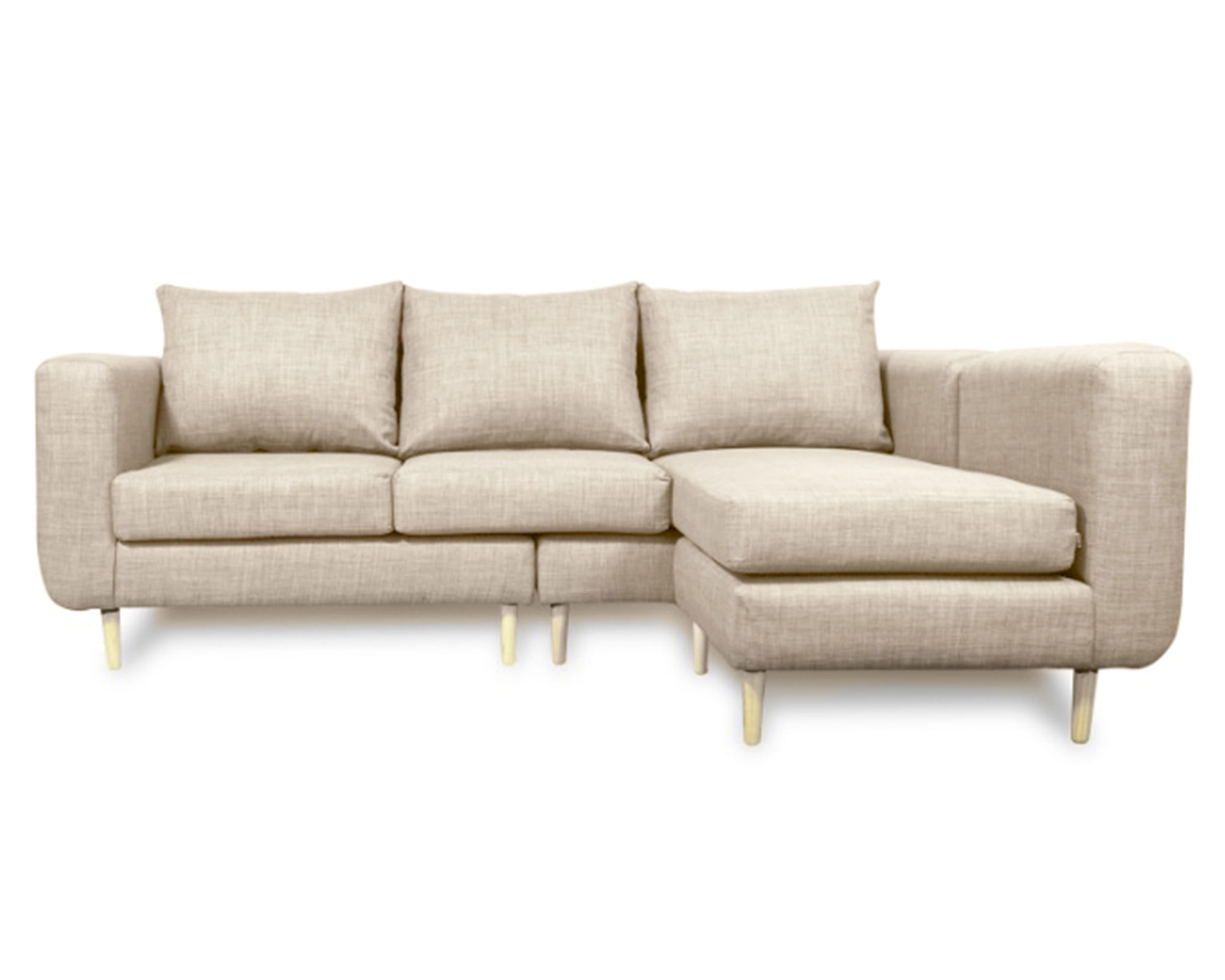 Sofás Home Seccional 3 cuerpos Bollen chenille beige