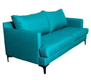 Sofá 2 cuerpos Aldara chenille turquesa