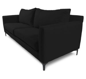 Sofá 2 cuerpos Alanna chenille negro