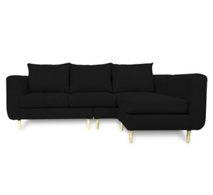 Seccional 3 cuerpos Bollen chenille negro