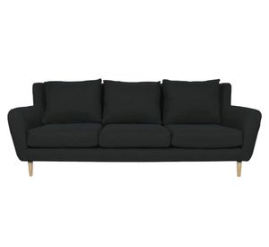 Sofá 3 cuerpos Lenora chenille negro