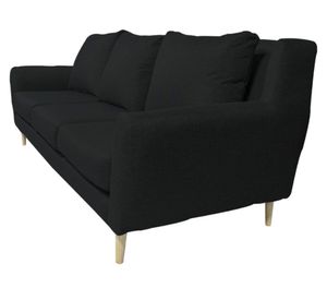 Sofá 3 cuerpos Lenora chenille negro
