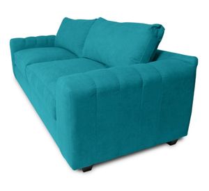 Sofá 3 cuerpos Briana chenille turquesa