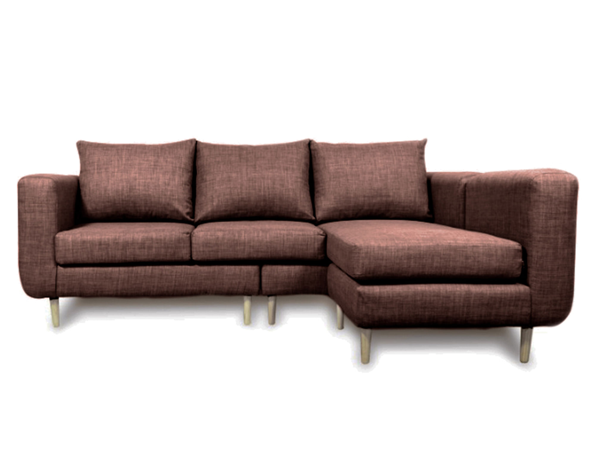 Sofás Home Seccional 3 cuerpos Bollen chenille café
