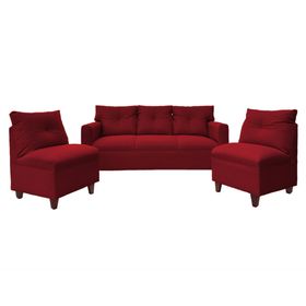 Juego de living 5 cuerpos Mateo chenille PM rojo