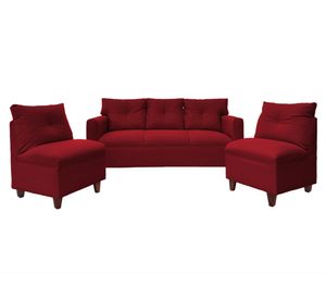 Juego de living 5 cuerpos Mateo chenille PM rojo