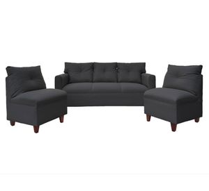 Juego de living 5 cuerpos Mateo chenille PM grafito