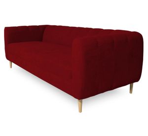 Sofá 2 cuerpos Lynette chenille rojo