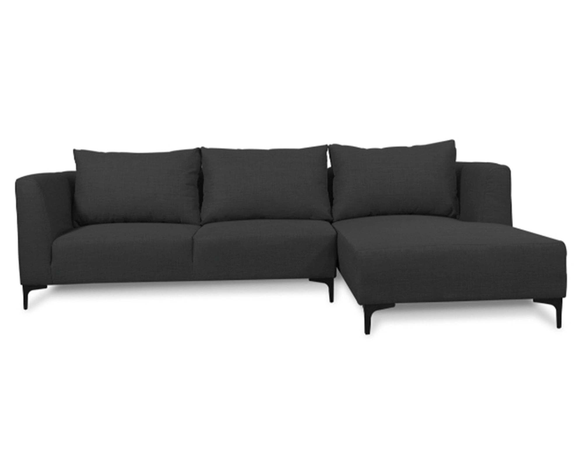 Sofás Home Seccional 3 cuerpos Suria chenille grafito