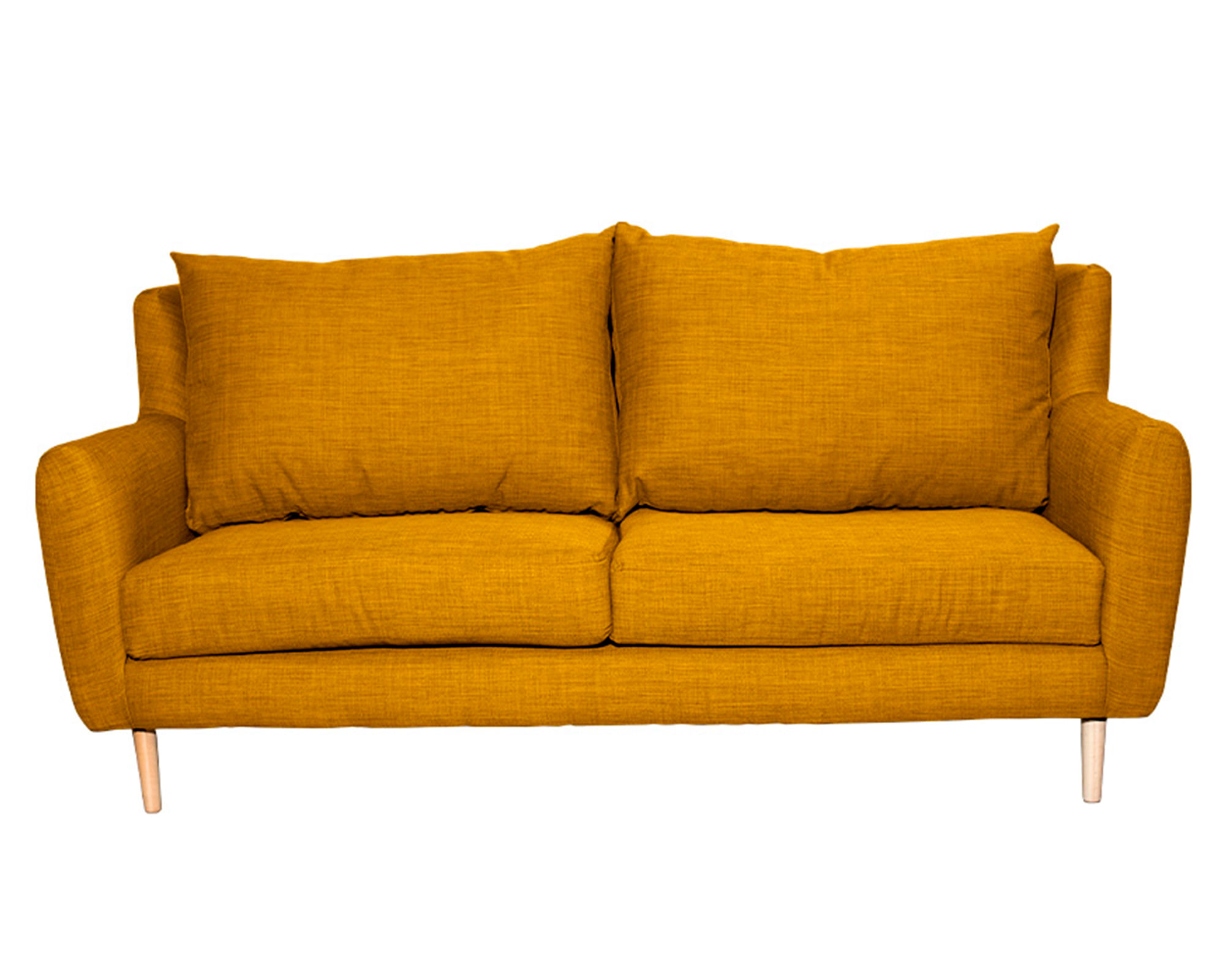 Sofás Home Sofá 2 cuerpos Lenora chenille ambarino