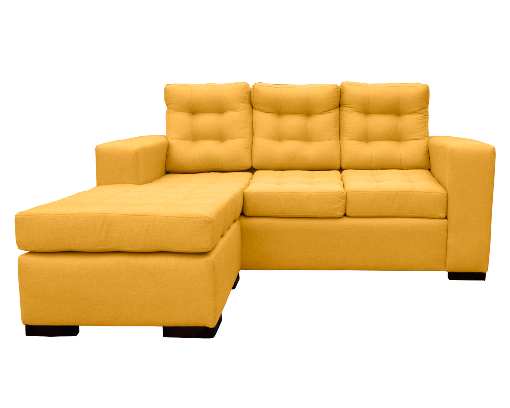 Sofás Home Seccional 3 cuerpos Antu chenille ambarino