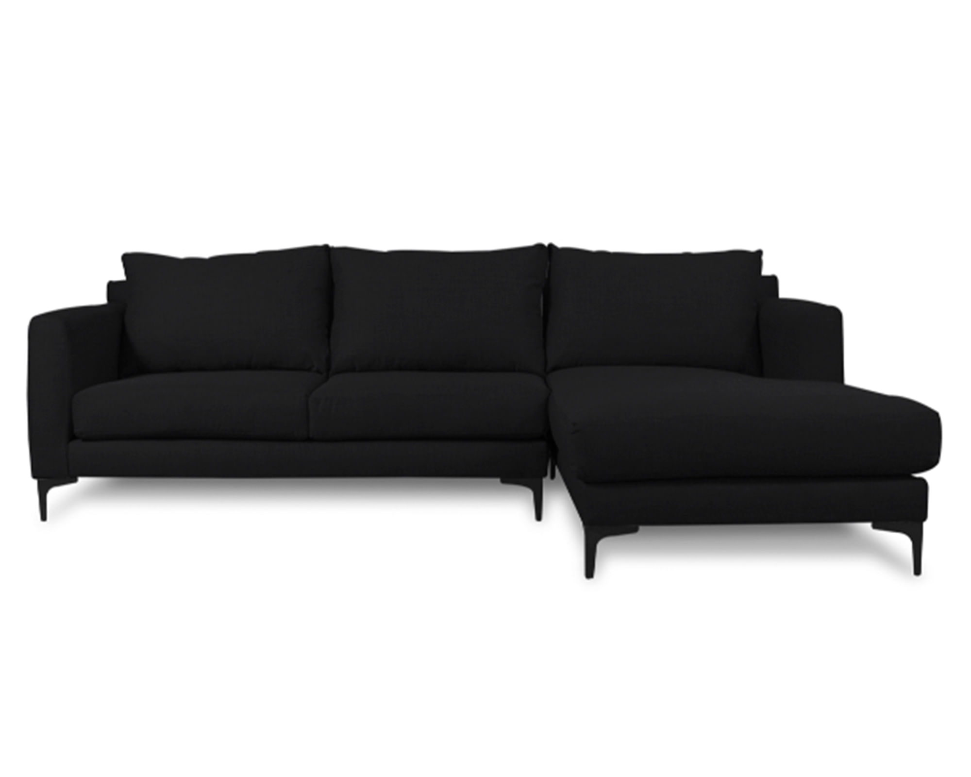 Sofás Home Seccional 3 cuerpos Kaile chenille negro