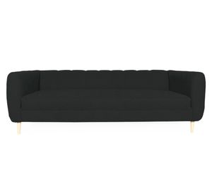 Sofá 3 cuerpos Lynette chenille negro