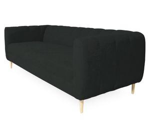 Sofá 3 cuerpos Lynette chenille negro