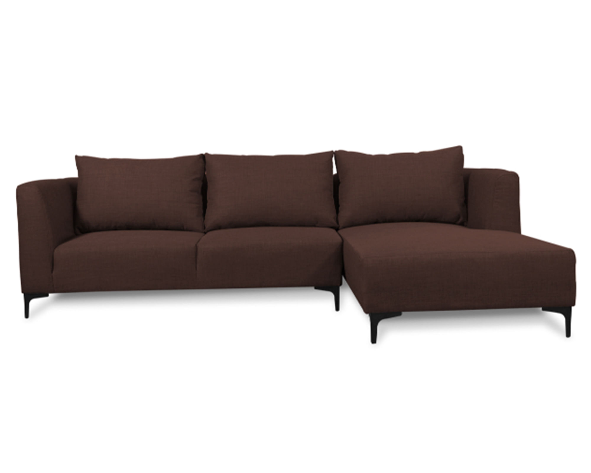 Sofás Home Seccional 3 cuerpos Suria chenille café