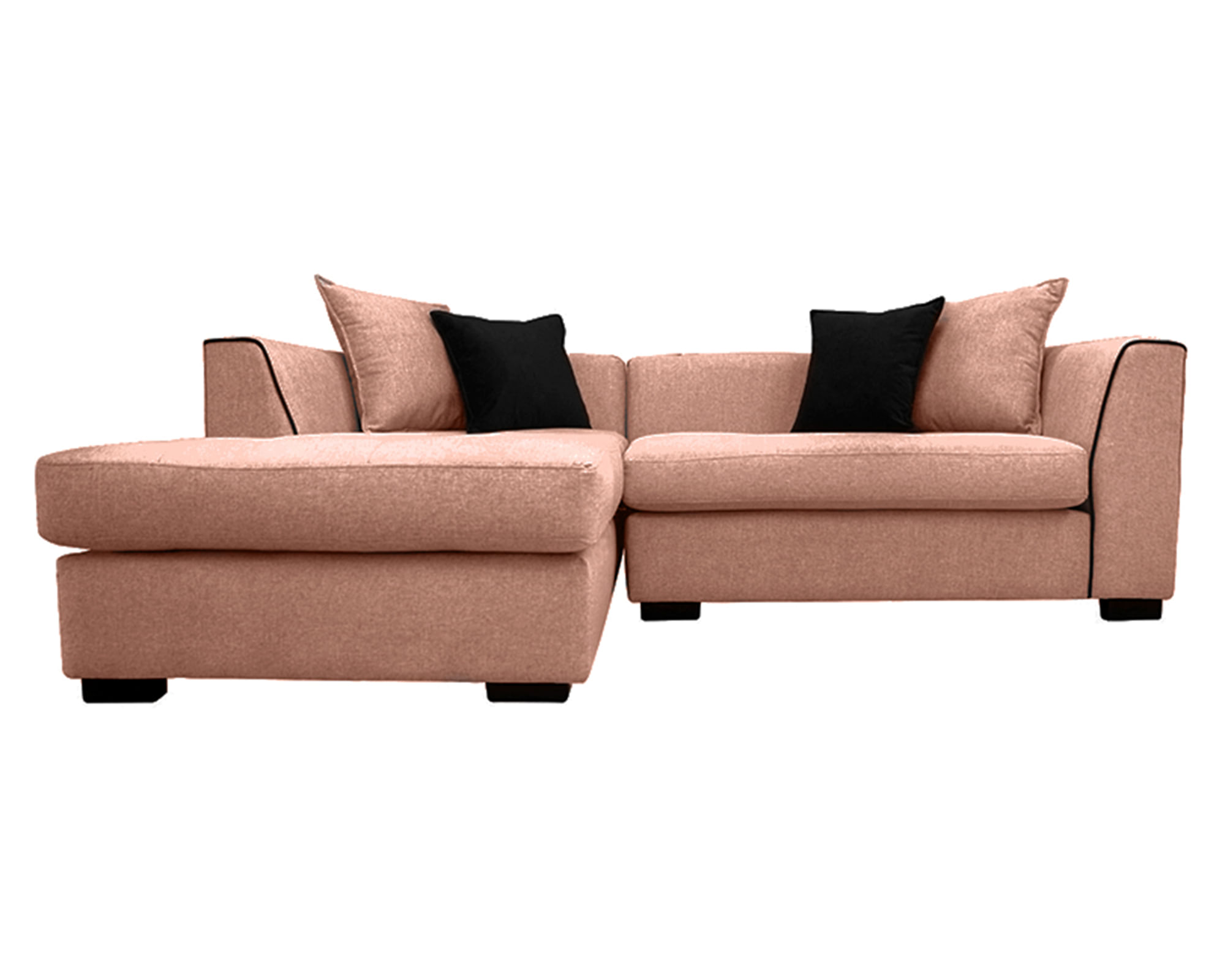 Sofás Home Seccional 3 cuerpos Valencia chenille palo rosa