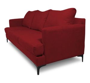 Sofá 3 cuerpos Aldara chenille rojo