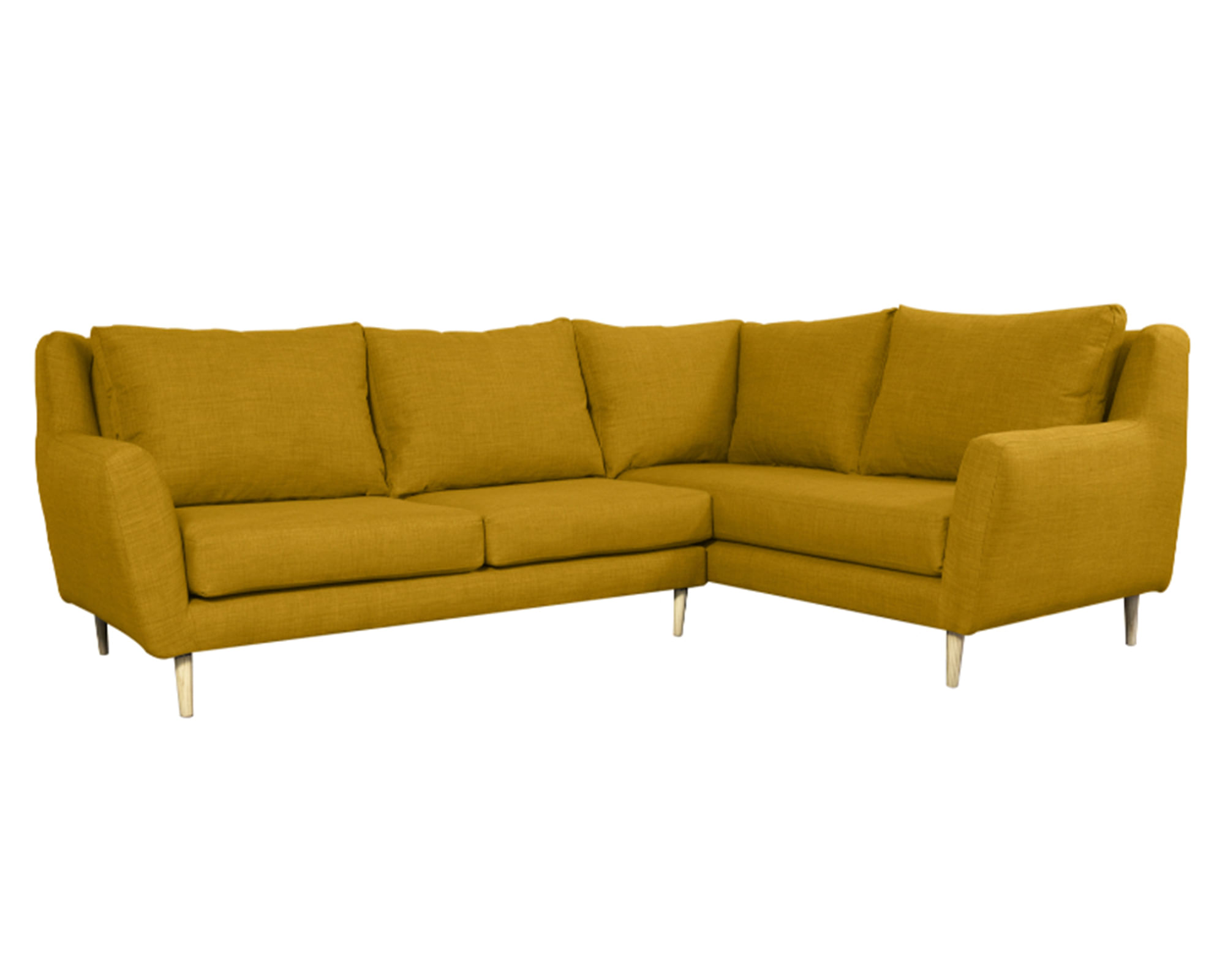 Sofás Home Seccional 3 cuerpos Lenora chenille ambarino