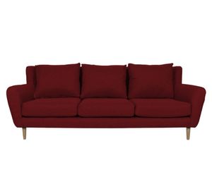 Sofá 3 cuerpos Lenora chenille rojo