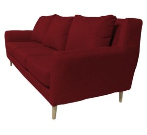 Sofá 3 cuerpos Lenora chenille rojo